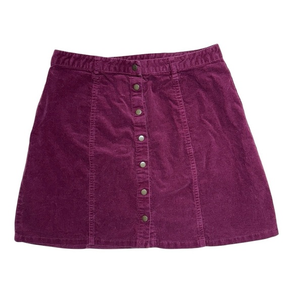 Forever 21 Maroon Corduroy A-Line Mini Skirt Size L - Picture 1 of 7